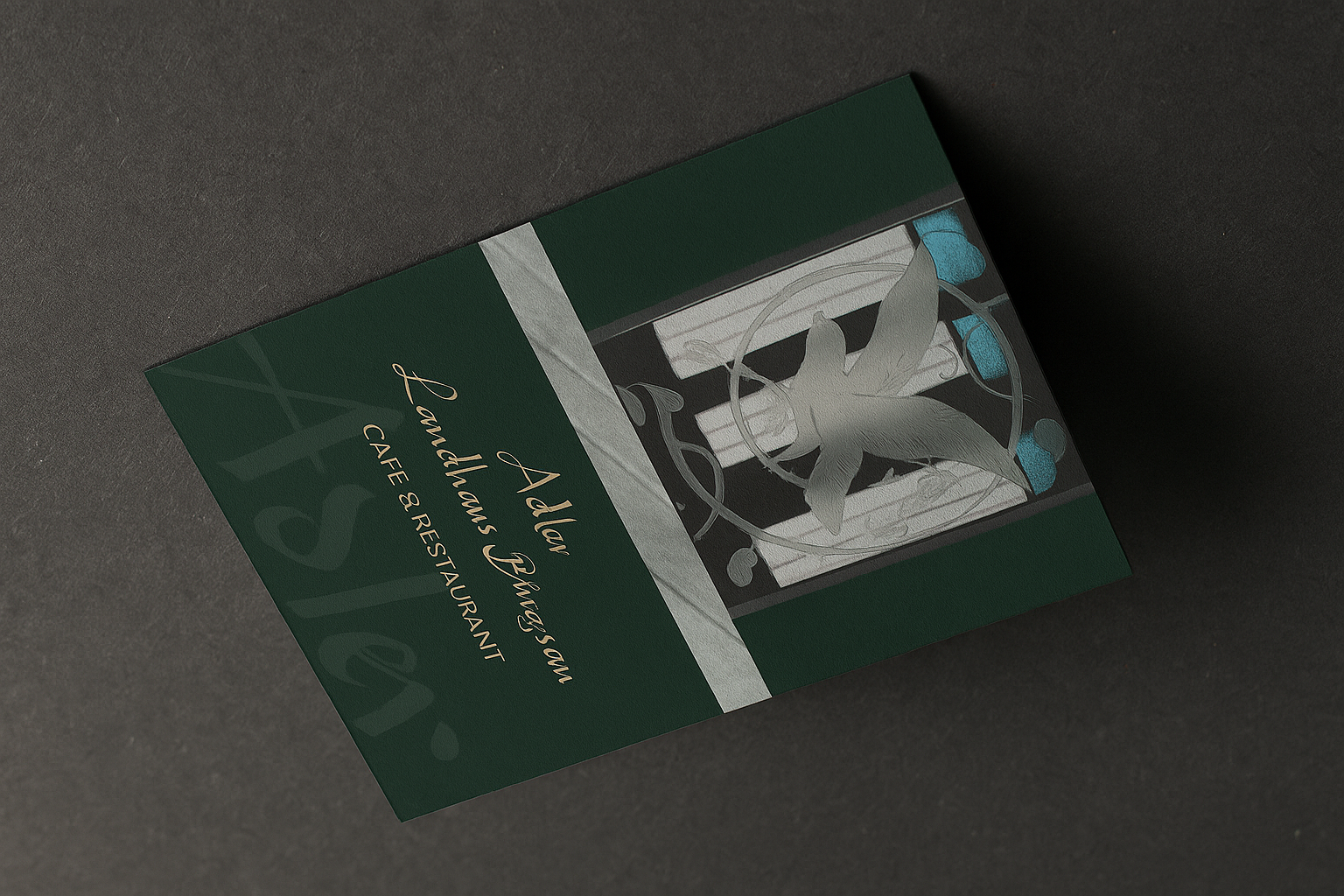 Design der Visitenkarte für das Adler Landhaus Birgsau – Referenz der Werbe-Blank GmbH für Corporate Stationery, hochwertiges Print-Design und haptische Markenführung im Hotel- und Gastgewerbe